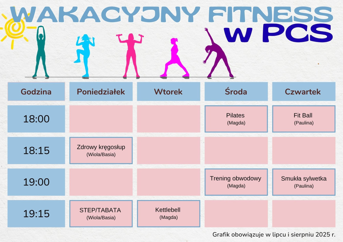 Wakacyjne zajęcia fitness w PCS zdjęcie podglądowe